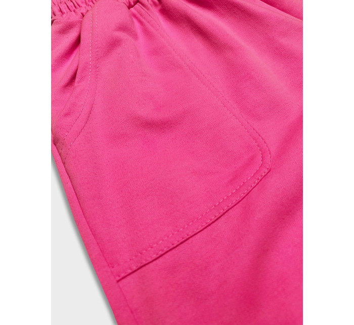 Ružové dámske teplákové šortky (8K950-19)