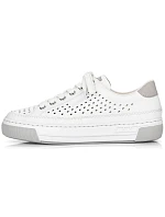 Rieker W RKR642 biele kožené ažurové topánky