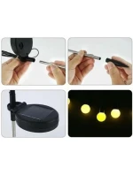 SOLÁRNA LAMPA TANCUJÚCA VO VETRE BIELE GULE 6 LED 72CM