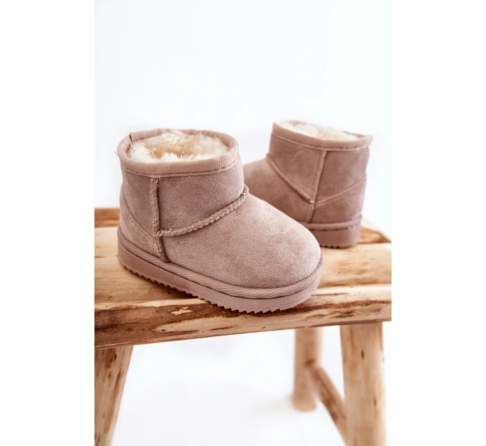 Dziecięce Ocieplane Botki Śniegowce Jasnobeżowe Gooby