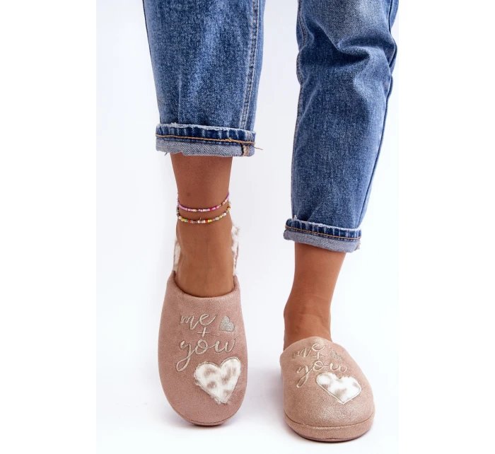 Błyszczące Kapcie Damskie Różowe Geraja