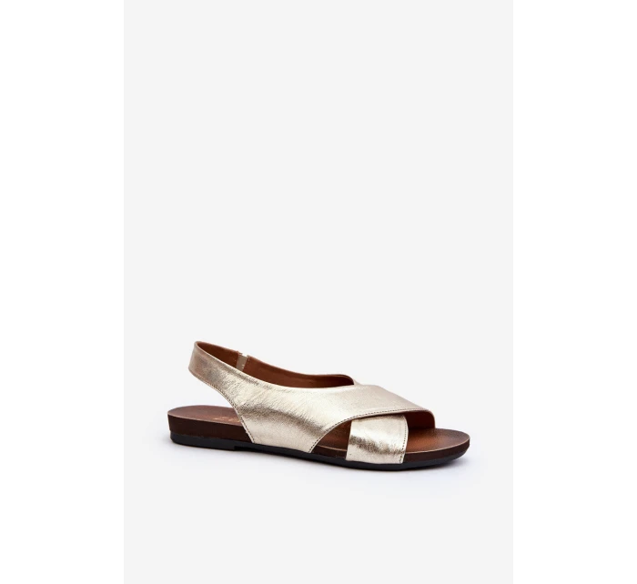 Zazoo 40407 Sandały Skórzane Damskie Złote