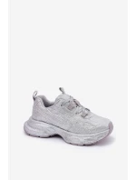 Sneakersy Damskie Zdobione Cyrkoniami Srebrne Porrot Sneakersy Damskie Zdobione Cyrkoniami Srebrne Porrot