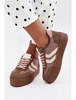 Dámské tenisky na platformě s pásky Khaki model 22324177 - Boto Dámské tenisky na platformě s pásky Khaki model 22324177 - Boto