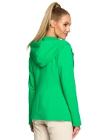 model 17626046 Bunda s kapucí a jedním knoflíkem černá - Moe