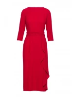 S425 Šaty s volánom - červené