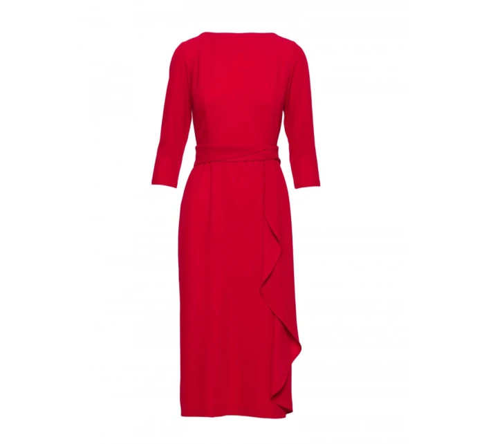 S425 Šaty s volánom - červené