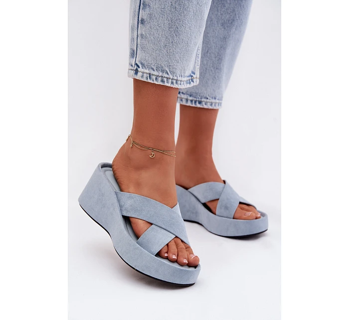 Dámske semišové ponožky G517 modré - Joalice Paris