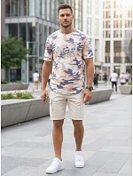Tshirt męski moro z nadrukiem beżowy model 22217634 - FashionStreet