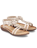 Dámské sandály Rieker V7573-90 se zlatými květy