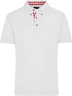 JN Pánské piqué polo v stylu 02.0 white/red white model 22488663 - Daiber