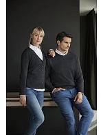 Dámský pletený cardigan s výstřihem do V 11. charcoal marl model 22475052 - Russell Athletic Dámský pletený cardigan s výstřihem do V 11. charcoal marl model 22475052 - Russell Athletic
