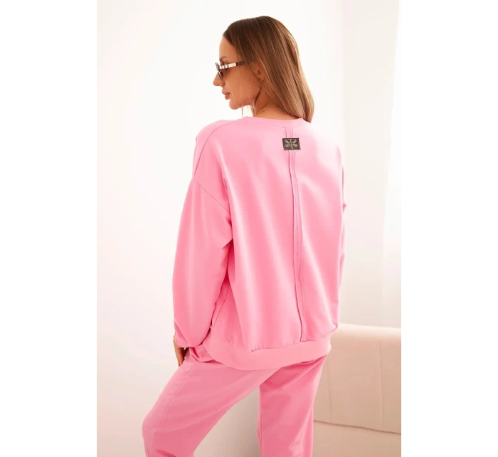 Dámska bavlnená súprava s potlačou Minimal light pink