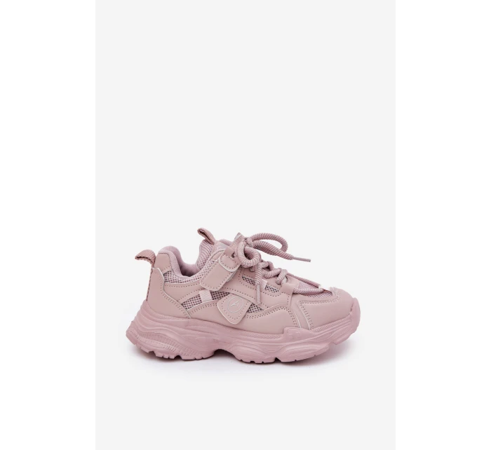Sneakersy Dziecięce Na Platformie Różowe Hanomess