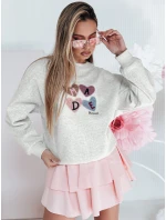 Dámská nadměrná mikina se srdíčky šedá Dstreet model 21988155 - FashionStreet