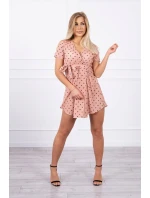 Tmavo marhuľové bodkované šaty