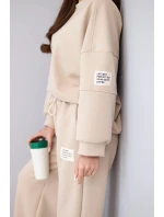 Dámsky set maslová mikina + nohavice béžová