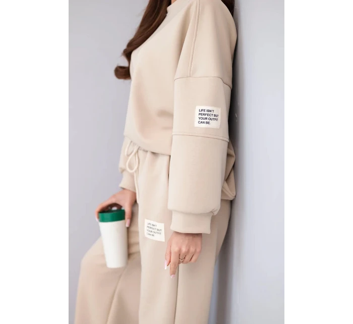 Dámsky set maslová mikina + nohavice béžová