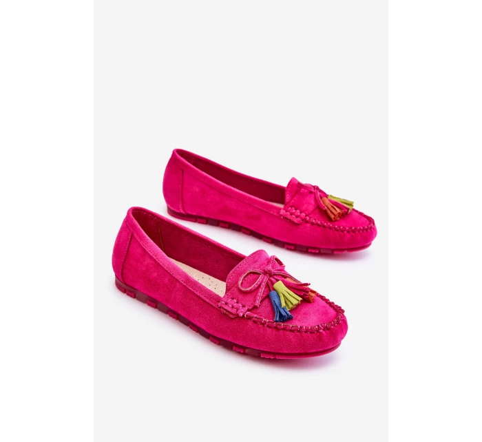 Zamszowe Mokasyny Z Kokardą I Frędzlami Fuksja Dorine Zamszowe Mokasyny Z Kokardą I Frędzlami Fuksja Dorine