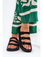 Dámské Pantofle S Pásky A Přezkami Černé model 21687468 - Boto