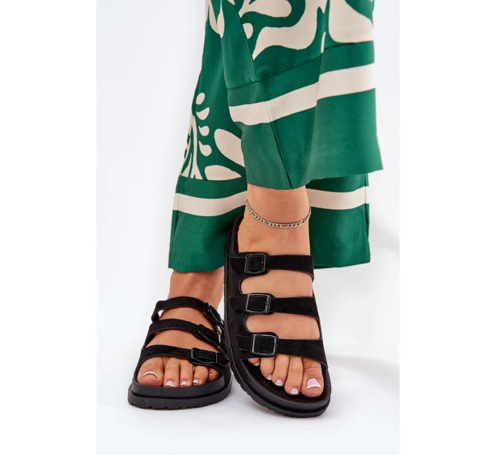 Dámské Pantofle S Pásky A Přezkami Černé model 21687468 - Boto