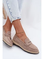 Dámské mokasíny z imitace semiše Vinceza Béžové Dámské mokasíny z imitace semiše Vinceza Béžové