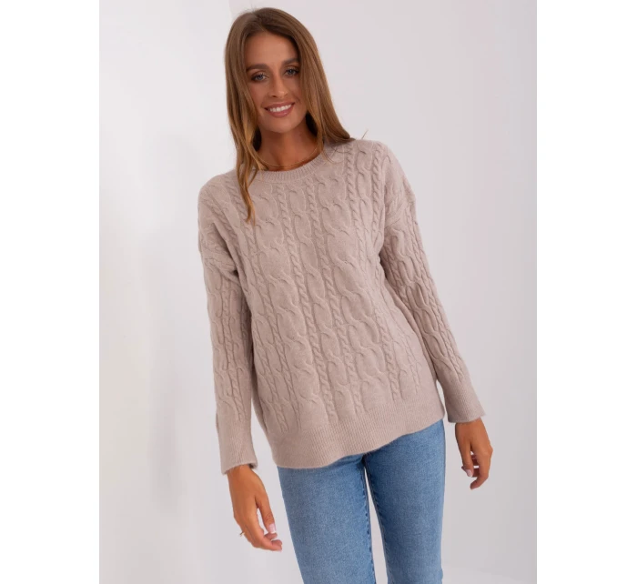Sweter AT SW model 18884796 beżowy - FPrice Sweter AT SW model 18884796 beżowy - FPrice