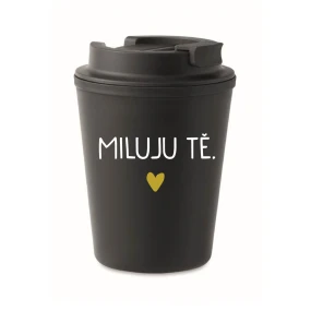 MILUJU TĚ. - černý termohrnek 300 ml