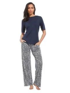 Dámske plážové nohavice 56221-213-7 modro-biele - Pastunette