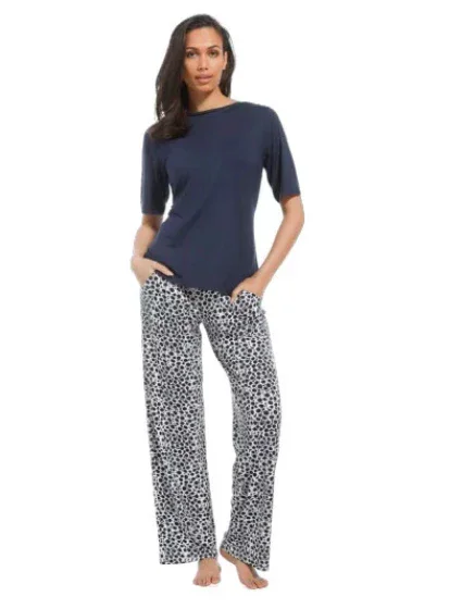 Dámske plážové nohavice 56221-213-7 modro-biele - Pastunette