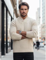 Pánsky béžový sveter FashionStreet WX2258z