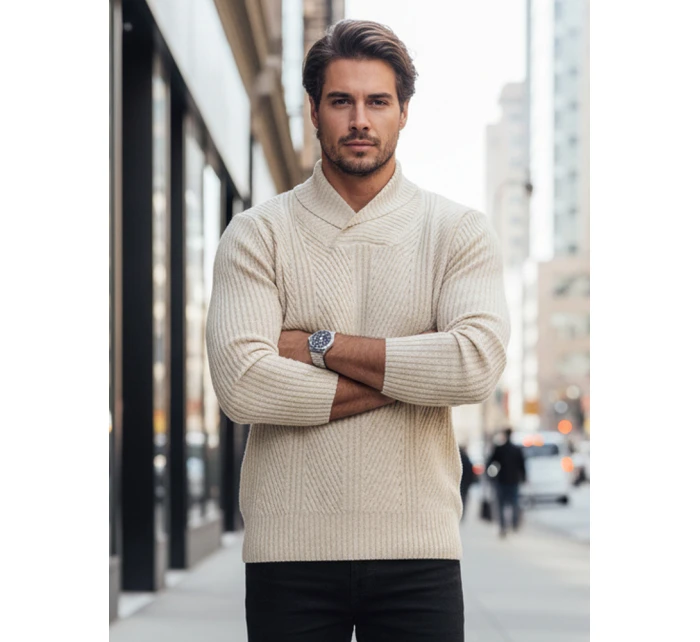 Pánsky béžový sveter FashionStreet WX2258z