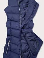 Tmavomodrá páperová dámska vesta (5M719-215)