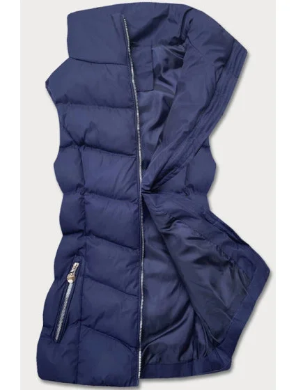 Tmavě modrá péřová dámská vesta model 17658248 - J.STYLE