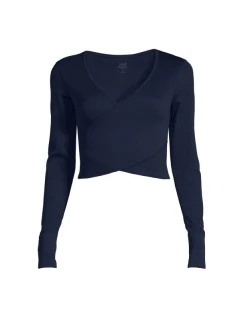 CASALL Bezšvové rebrované tričko s dlhým rukávom core blue