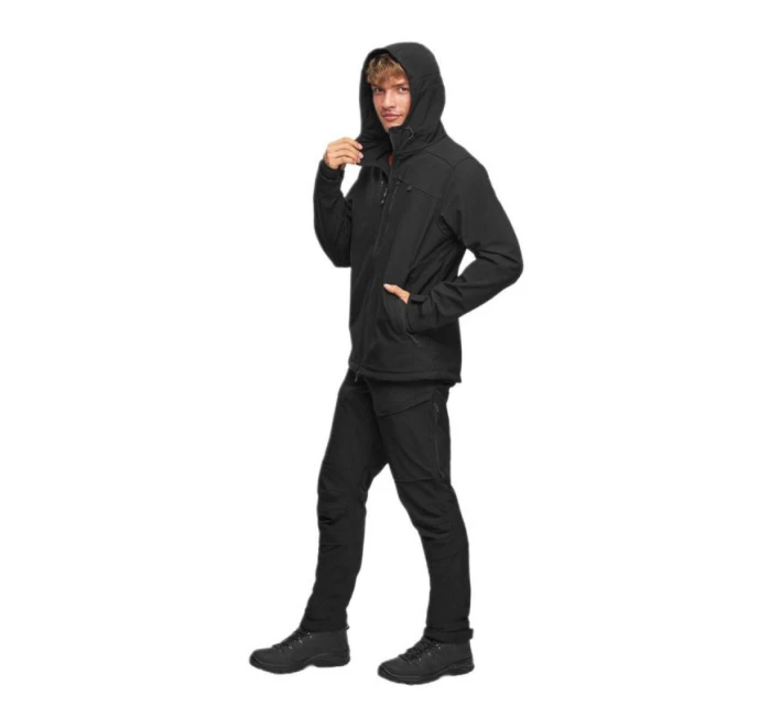 Alpinus ASO Pánska vetruodolná softshellová bunda do dažďa Black - FF18965