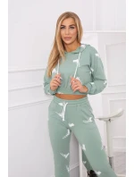 Sada s potlačou pištole tmavo mätová