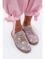 Vzorované vzorované dámské polobotky z přírodního semiše vícebarevné Belessa