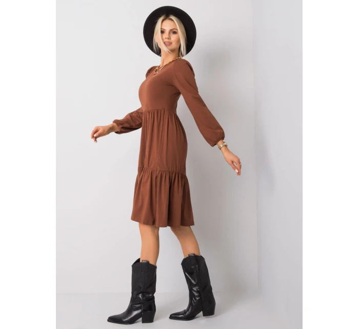 Sukienka RV SK model 20513991 brązowy - FPrice Sukienka RV SK model 20513991 brązowy - FPrice