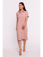 B282 Košeľové šaty - ružové