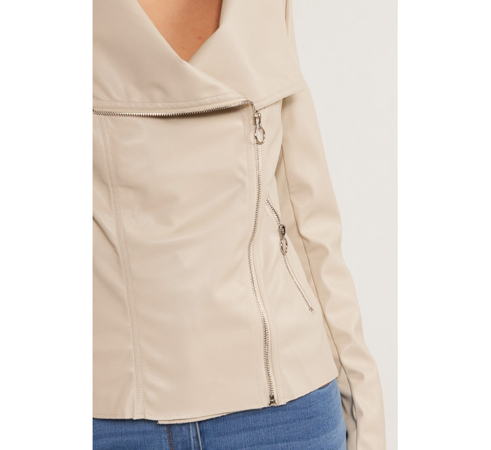 Dámska bunda Ramonesque Imitácia kože JAC0220-23W béžová - Monnari