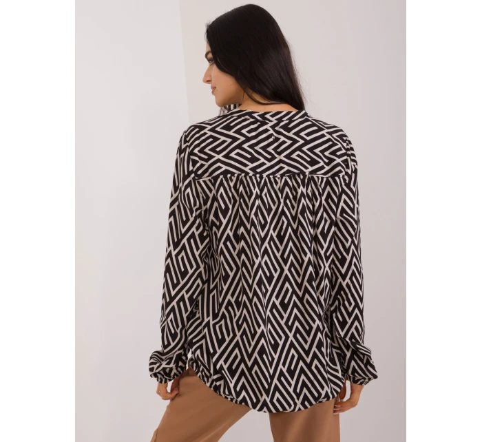 Blúzka D73771M11186B čierna a béžová