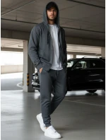 Pánska mikina na zips antracitová BX2196