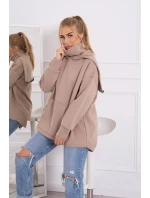 Zateplená mikina se zipem na zádech tmavě béžová Zateplená mikina se zipem na zádech tmavě béžová