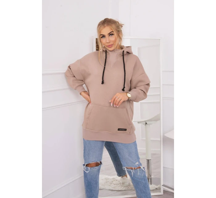 Zateplená mikina s polovičným zipsom tmavo béžová Zateplená mikina s polovičným zipsom tmavo béžová