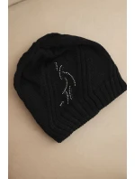 Dámská zimní čepice s vlnou volného střihu model 21783003 černá - K-Fashion