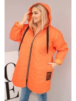 Dámska prešívaná bunda s kapucňou a HOPE Orange Dámska prešívaná bunda s kapucňou a HOPE Orange