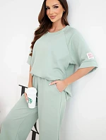 Dámska viskózna mikina a široké nohavice Butter dark mint