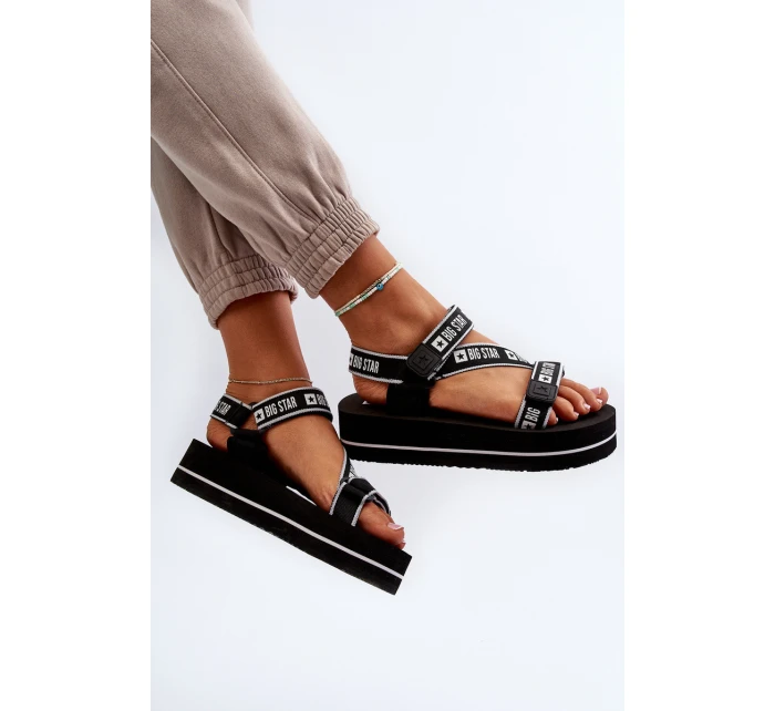 Dámské sandály na platformě Big Star model 21652644 Černé - Big Star Shoes Dámské sandály na platformě Big Star model 21652644 Černé - Big Star Shoes