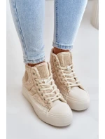 Zateplené Dámské Tenisky S Kožíškem  Big Star Béžové model 21675253 - Big Star Shoes